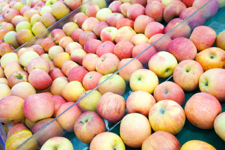 heap of apple on the marketの写真素材