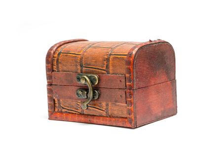 wooden box isolated on white backgroundの写真素材