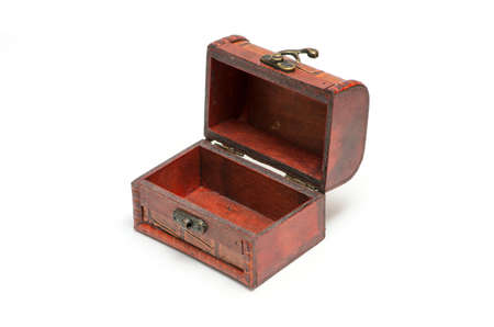 wooden box isolated on white backgroundの写真素材