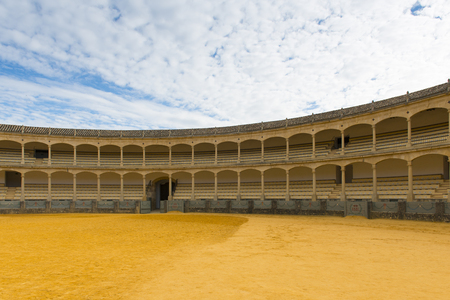 Bullring in Ronda, one of the oldest and most famous bullfighting arena in Spain.のeditorial素材