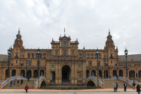 Seville, Spain. Spanish Square (Plaza de Espana)のeditorial素材