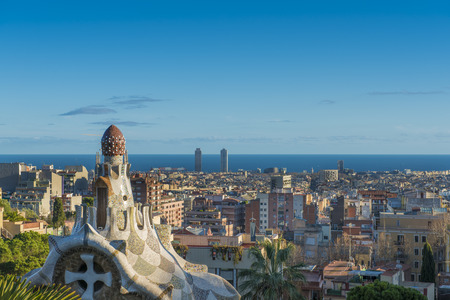 View of the city from Park Guell in Barcelona
