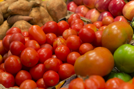 tomatoes in the marketの写真素材