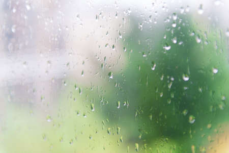 water drops on glassの写真素材