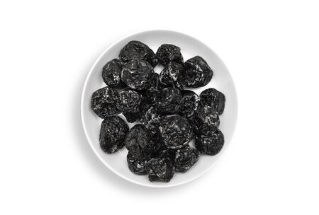 a plate of smoked plum on tableの写真素材