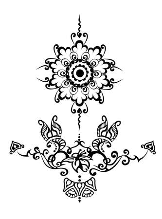 floral ornamental tatooのイラスト素材