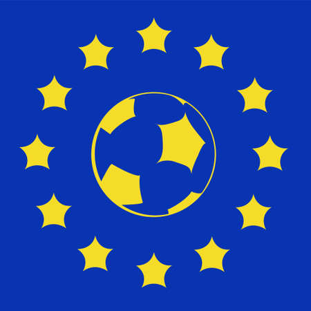 logo with EU symbols and football ballのイラスト素材