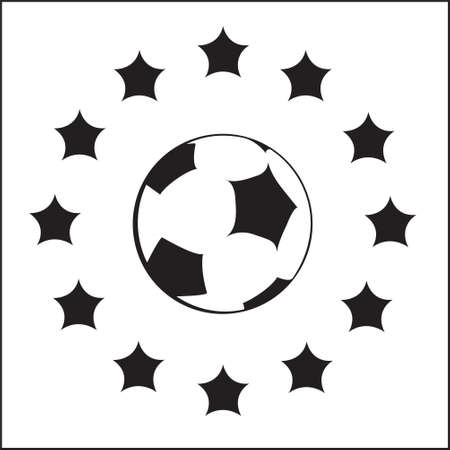 black and white logo with EU symbols and football ballのイラスト素材