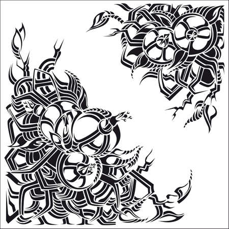 Decorative element for frame with pomegranatesのイラスト素材