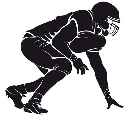 American football player, silhouetteのイラスト素材
