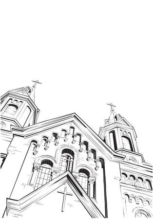 Cathedral. Vector illustrationのイラスト素材