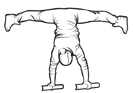 Sporty female doing a workout exerciseのイラスト素材