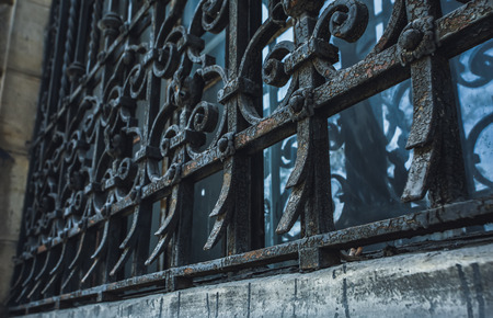 Architectural element in the form of a volute. Detail decorative architectural elements. Detail architectural elements.の写真素材