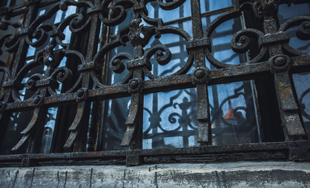 Architectural element in the form of a volute. Detail decorative architectural elements. Detail architectural elements.の写真素材