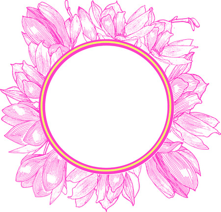 Card with magnolia. Graphics. Hand drawn.のイラスト素材