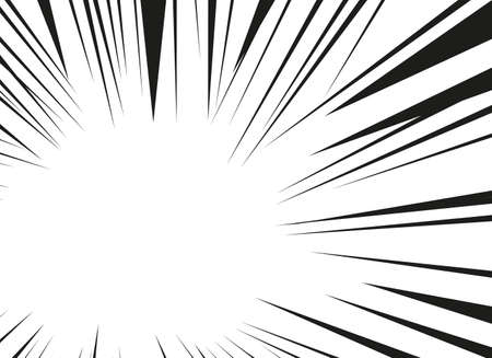 Manga effect, line of movement. Black and white retro illustration.のイラスト素材