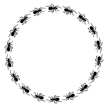 Ant circle trail, vector illustrationのイラスト素材