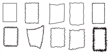 jagged rectangle in black color vectorのイラスト素材