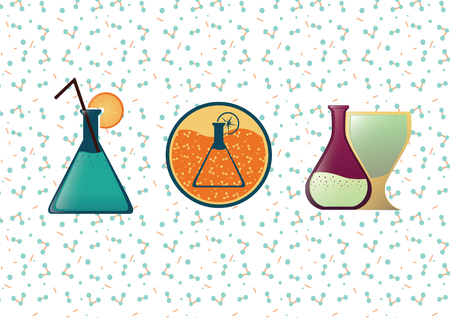 molecular cuisine, molecular bar , chemical barのイラスト素材
