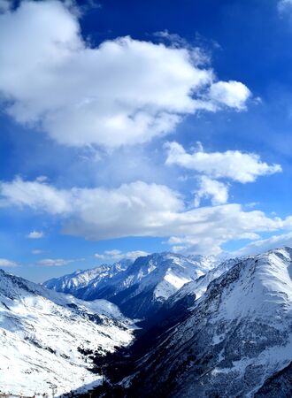 winter mountains clouds winter holidaysの写真素材