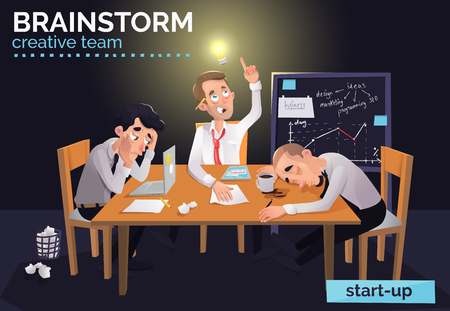Brainstorming the startup team,Idea for business. The working process.のイラスト素材