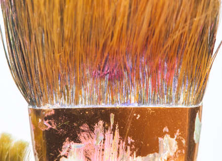 Red dirty brush closeup can be used as backgroundの写真素材