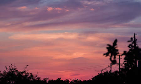 beautiful bright sunset sky can be used as backgroundの写真素材