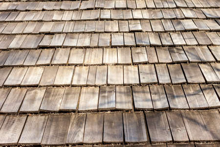 wooden roof surface can be used as backgroundの写真素材