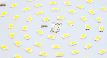 SMD LEDs on Aluminum Printed Circuit Board as backgroundの写真素材