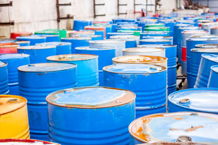 blue oil barrels can be used as background