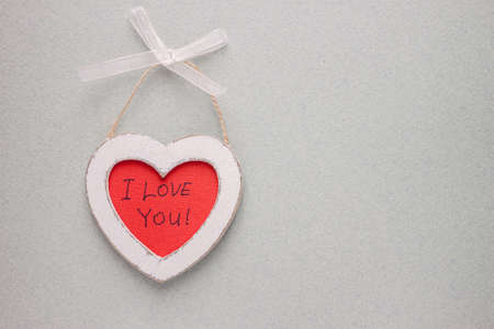 wooden heart i love youの写真素材