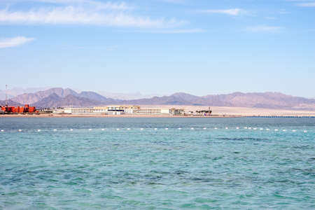 Egypt mountain and water landscapeの写真素材