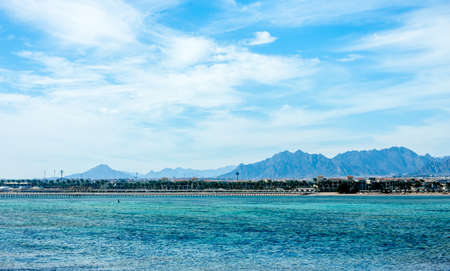 cold cloudy weather above the seaの写真素材