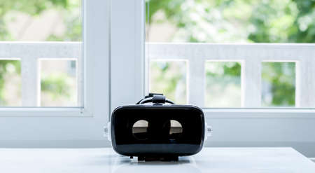 virtual reality glasses on white table