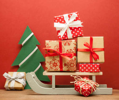 christmas sledges with presents