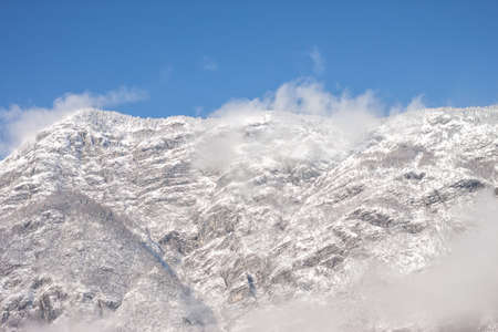 Snow storm high in the mountains