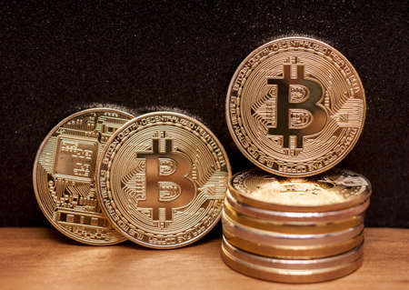 golden bitcoin coins