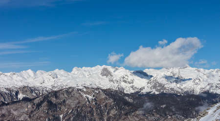 winter mountains of Slovenia beautiful landscapeの写真素材