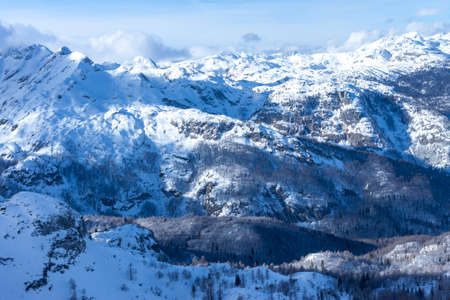 winter mountains of Slovenia beautiful landscapeの写真素材