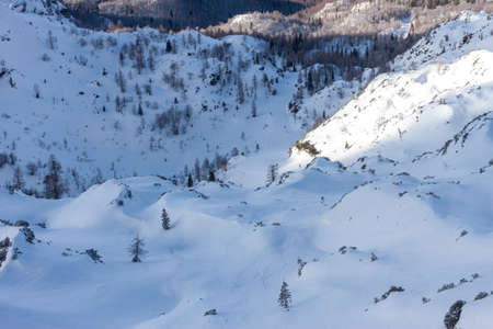 winter mountains of Slovenia beautiful landscapeの写真素材