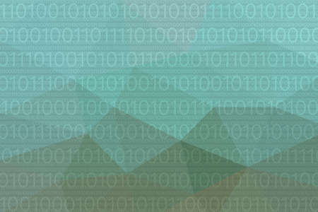 polygonal abstract blue background with binary data