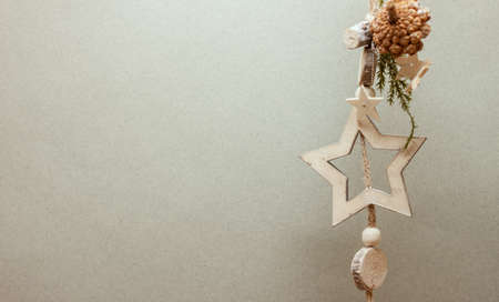 christmas decoration on grey paper background