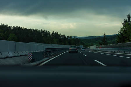 Highway leading into storm