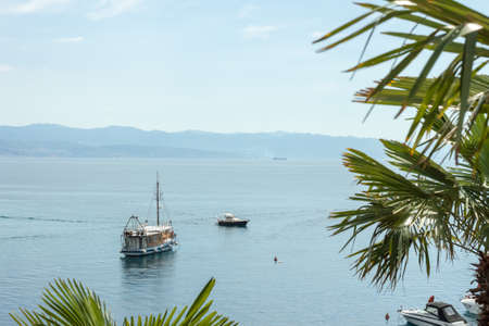 beautiful sunny day at seaside in Croatia view from terraceの写真素材