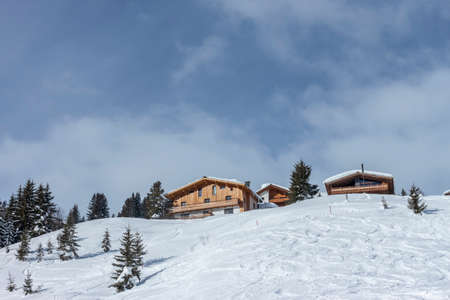 winter luxury wooden chalet Austria ski resort