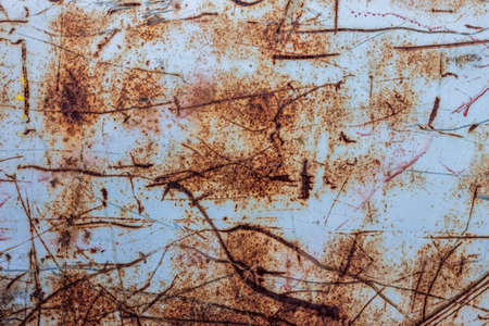 painted blue and rusty abstract old scratched backgroundの写真素材