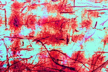 painted blue and rusty abstract old scratched backgroundの写真素材