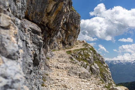 high in the mountains beautiful hiking route