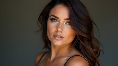 beautiful confident plus size woman portrait, generative aiの素材