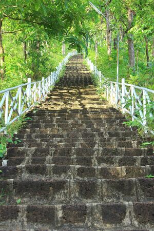 Mountain climbing path ladder の写真素材